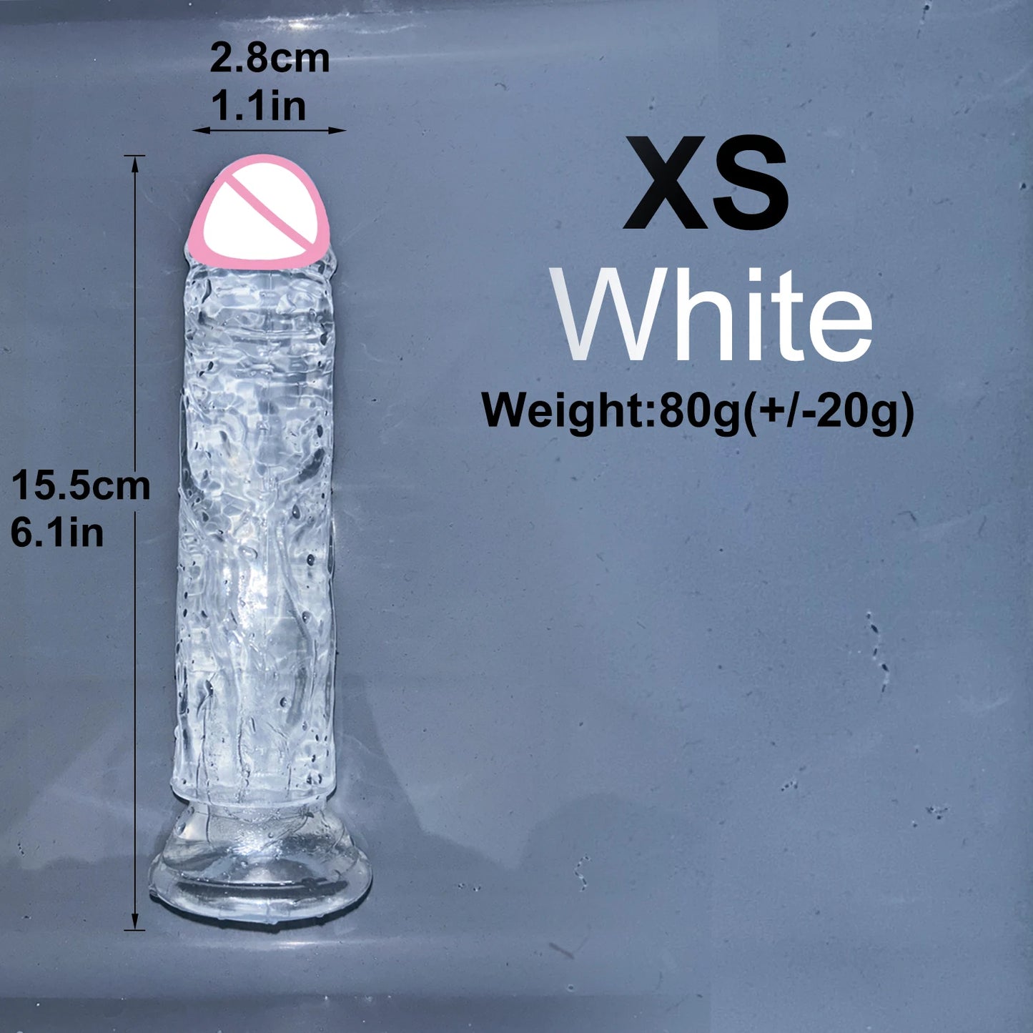 Malomalo Dildo Transparent Ventouse 5 Couleurs - Étanche