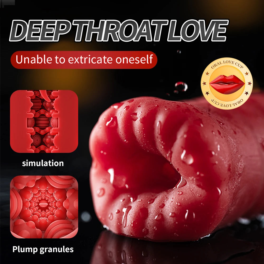 Automatic Male Masturbator Cup Vibrator Tongue Licking Blowjob Real Vagina Pocket Pussy Penis Oral Sex Toy For Adult Men Sexshop