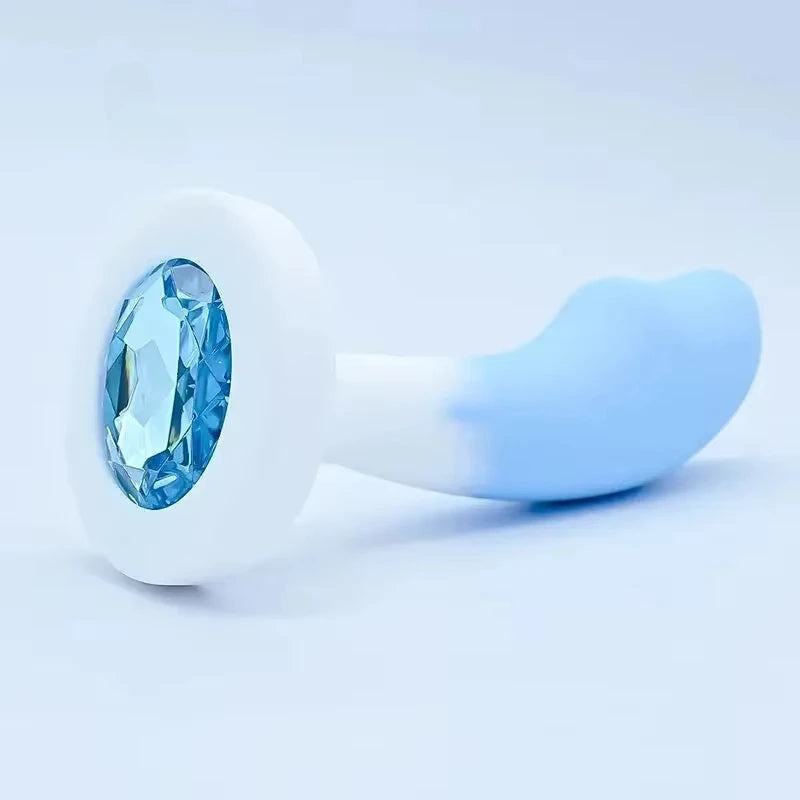 Butt Plug Silicone Rubber 3 Sizes Crystal Gemstone Base Anal Plug BDSM Prostate Massager Masturbation Adult Sexy Tоy for Women