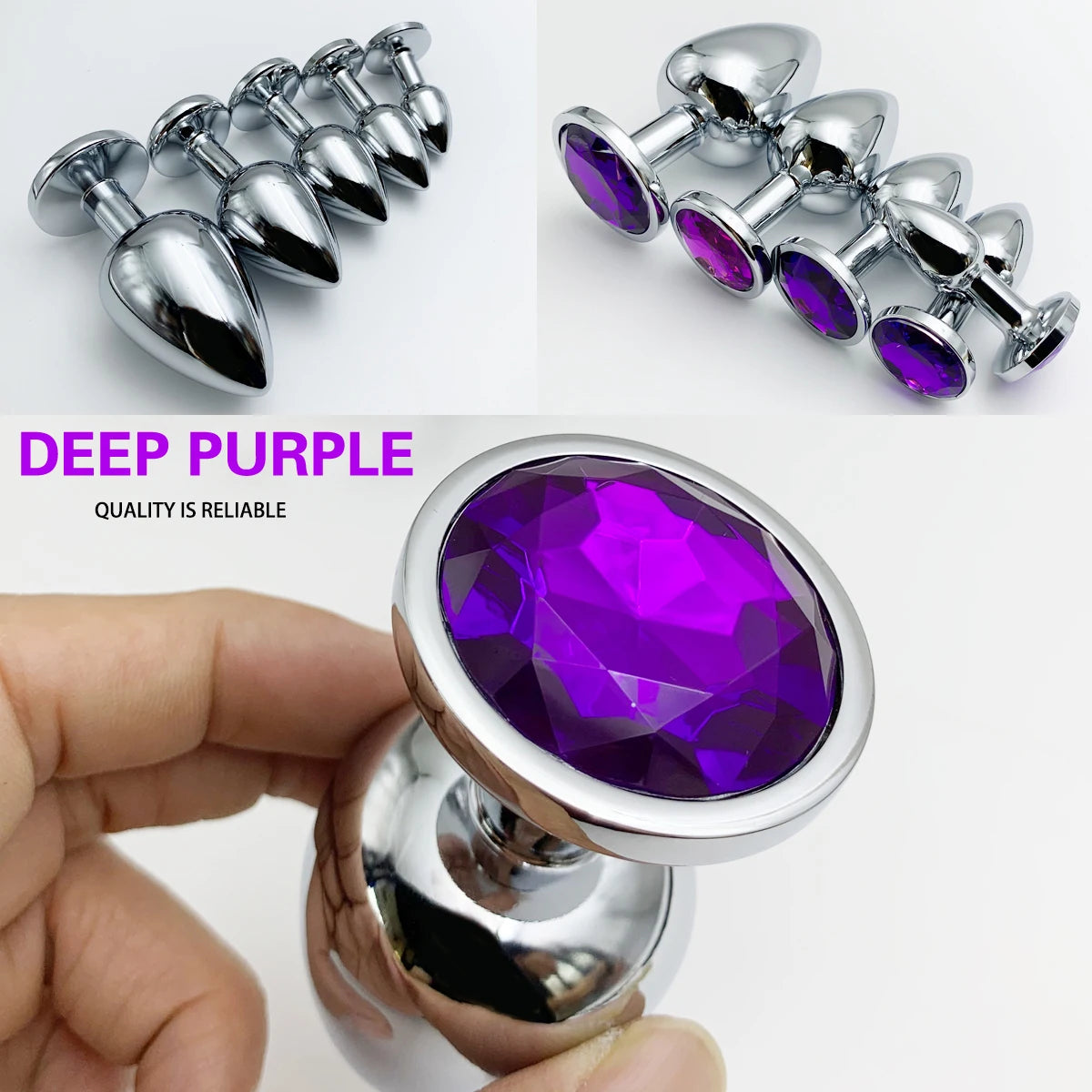 Howcooool Plug Anal Métal Base 5Tailles DébutantEx - Hygiène