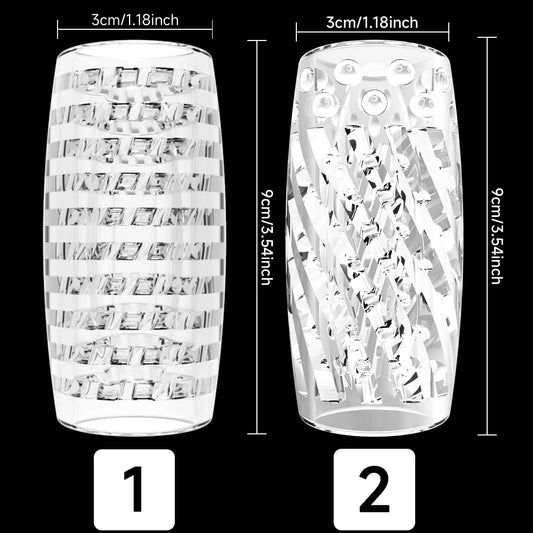 Transparent TPE Real Touch Airplane Cup Male Masturbator Super Simulation Private Parts Design Easy To Clean Adult  Sex Toys