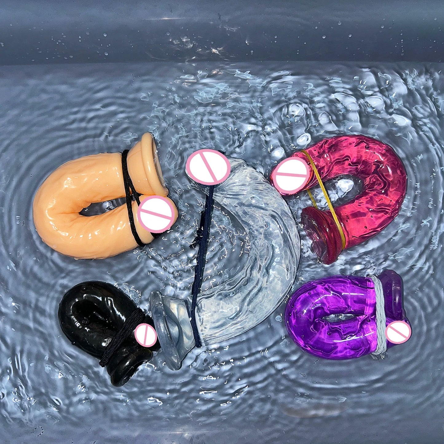 Malomalo Dildo Transparent Ventouse 5 Couleurs - Étanche