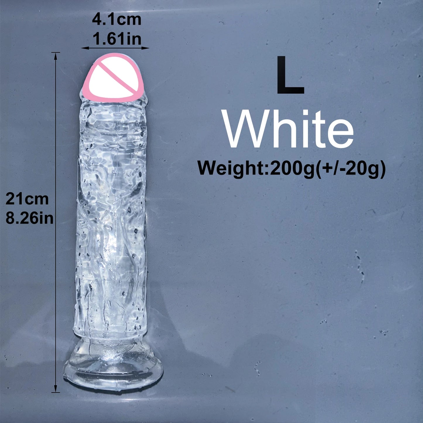 Malomalo Dildo Transparent Ventouse 5 Couleurs - Étanche