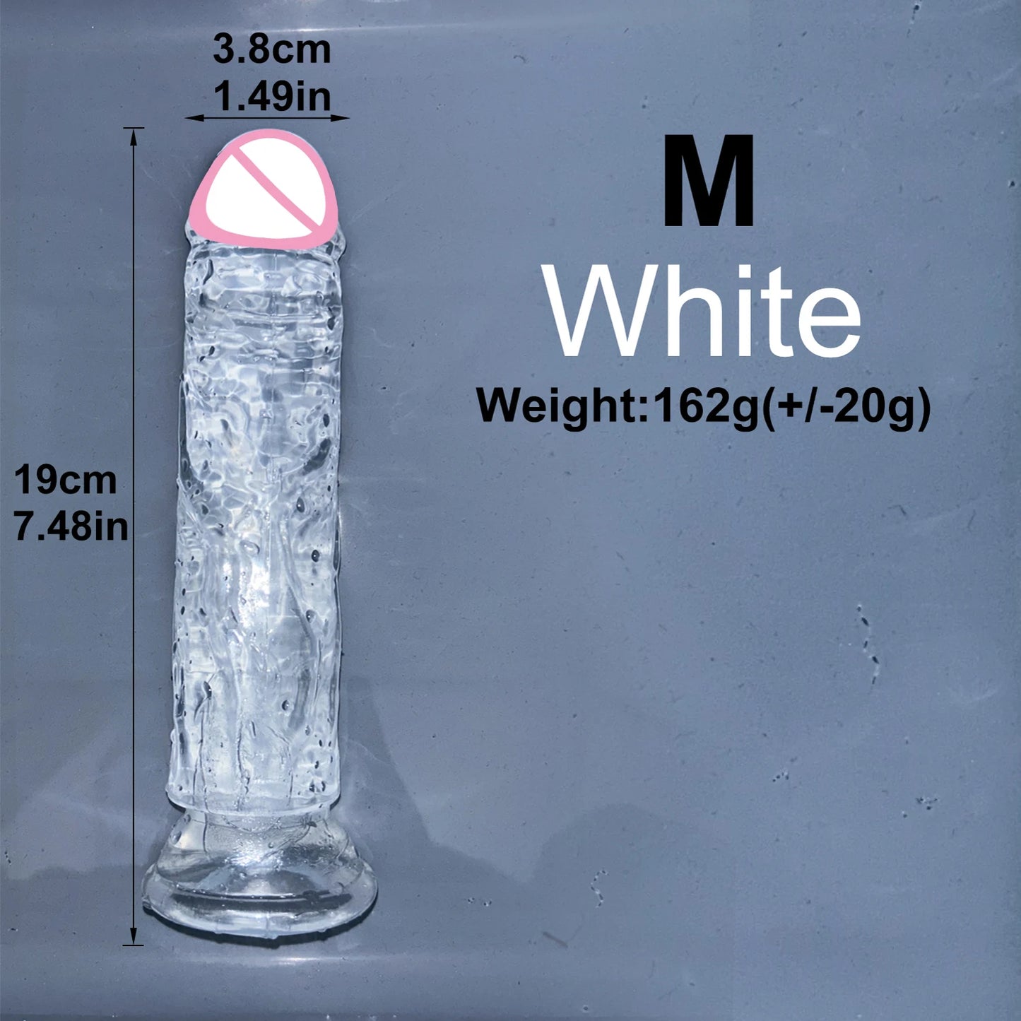 Malomalo Dildo Transparent Ventouse 5 Couleurs - Étanche