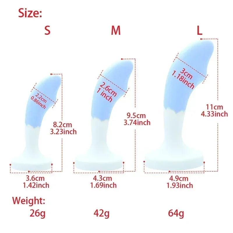 Butt Plug Silicone Rubber 3 Sizes Crystal Gemstone Base Anal Plug BDSM Prostate Massager Masturbation Adult Sexy Tоy for Women