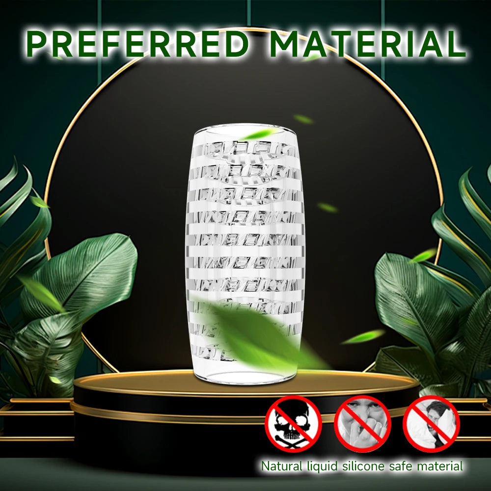 Transparent TPE Real Touch Airplane Cup Male Masturbator Super Simulation Private Parts Design Easy To Clean Adult  Sex Toys