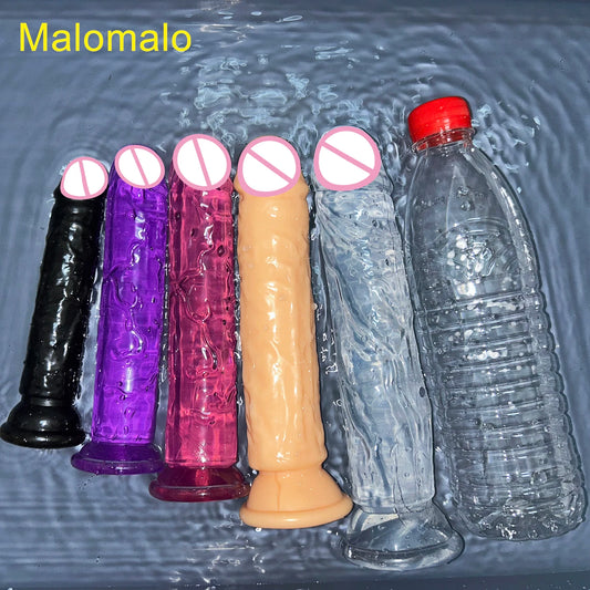 Malomalo Dildo Transparent Ventouse 5 Couleurs - Étanche